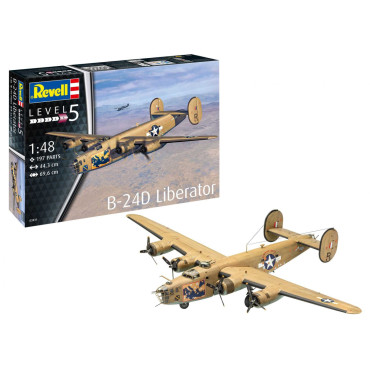 KIT PARA MONTAR REVELL AVIÃO B-24D LIBERATOR 1/48 197 PEÇAS REV 03831